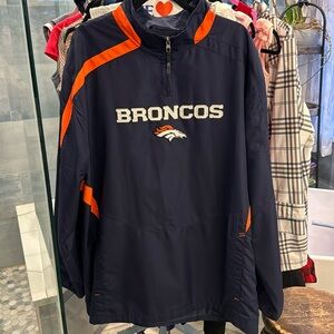 Broncos NFL Wind Breaker - 1/4 Zip.  Pull over with front pockets.